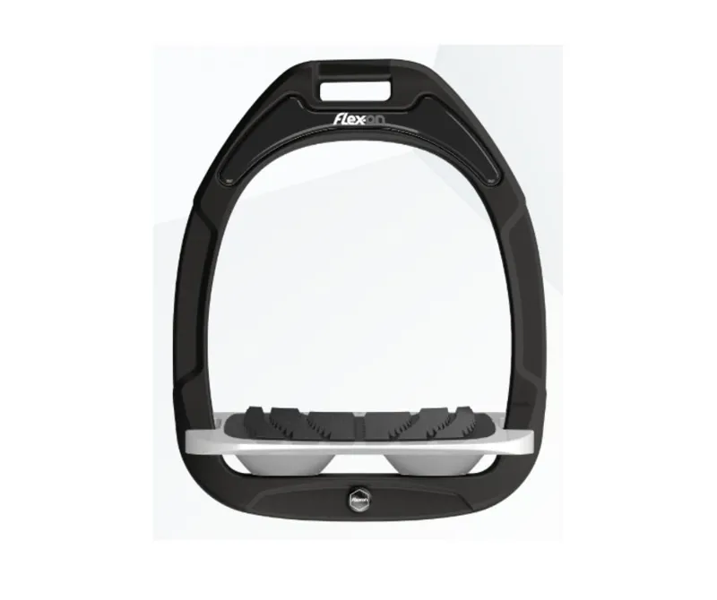 Flex-On Green Composite Inclined Grip Stirrups One Size Black/Grey/Grey